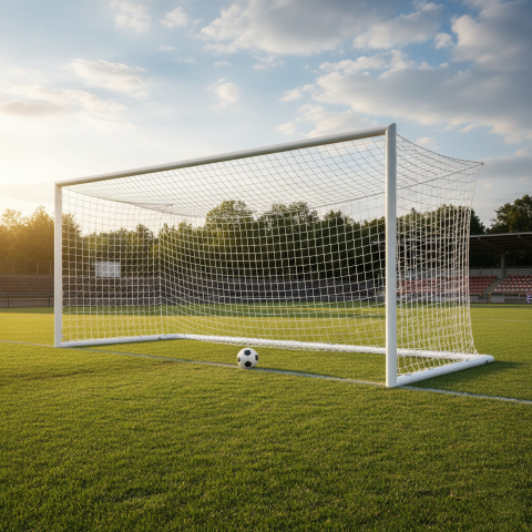 Voetbaldoelnetten - 4mm PES - 7,50 m breed, 2,5 m hoog, diepte 2,00 m boven en 2,00 m onder 