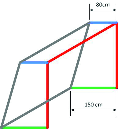 Voetbaldoelnetten - 4 mm PP - 7,50 m breed, 2,5 m hoog, diepte 0,80 m boven en 1,50 m onder 