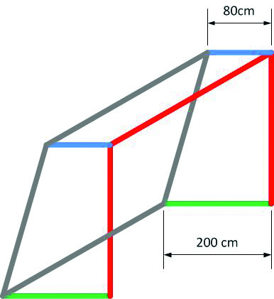 Voetbaldoelnetten - 4 mm PP - 7,50 m breed, 2,5 m hoog, diepte 0,80 m boven en 2,00 m onder 