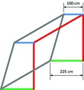 Voetbaldoelnetten - 3 mm PP - 7,50 m breed, 2,5 m hoog, diepte 1,00 m boven en 2,25 m onder 