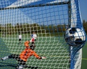 Tweekleurige voetbaldoelnetten - 4 mm PP - 7,50 m breed, 2,5 m hoog, diepte 2,00 m boven en 2,00 m onder