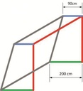 Tweekleurige junioren voetbaldoelnetten - 4 mm PP - 5,15 m breed, 2,05 m hoog, diepte 0,90 m boven en 2,00 m onder 