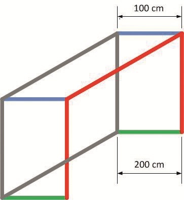 Junioren voetbaldoelnetten - 5 mm PP - 5,15 m breed, 2,05 m hoog, diepte 1,00 m boven en 1,00 m onder 