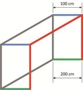 Tweekleurige junioren voetbaldoelnetten 6-hoekige mazen - 3,5 mm PP - 5,15 m breed, 2,05 m hoog, diepte 1,00 m boven en 1,00 m onder 