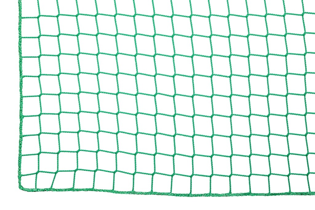 Veldhockey doelnetten - 4 mm PP - maas 4,5 cm - 3,66 m breed, 1,80 m hoog, diepte 0,90 m boven en 1,20 m onder - groen