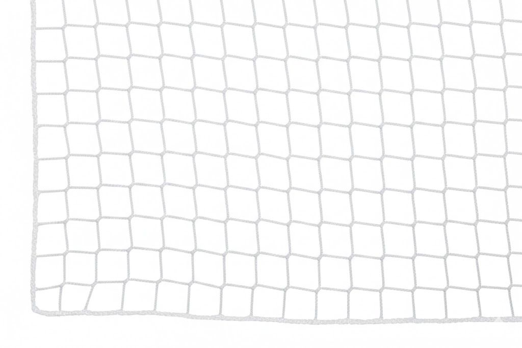 Ijshockey doelnetten - 4 mm PES - maas 3,5 cm - 1,93 m breed, 1,22 m hoog, diepte 0,50 m boven en 1,00 m onder - 4 mm PES - met extra boog naar beide zeiden van 0,45 m - wit