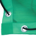 Aanhangwagen afdekgaas - 180 g/m² PE - 2,00 m x 3,50 m - zeilogen om de 50 cm - groen - inclusief 6 mm elastiek