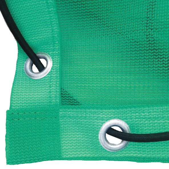 Aanhangwagen afdekgaas - 180 g/m² PE - 2,50 m x 4,00 m - zeilogen om de 50 cm - groen - inclusief 6 mm elastiek