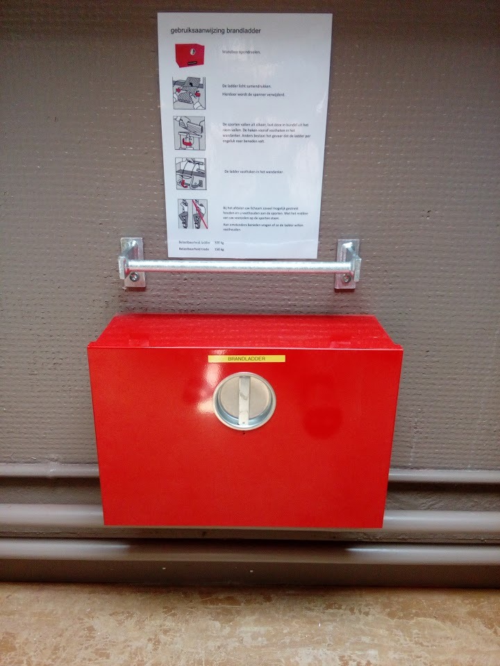 Wandbox voor vluchtladder