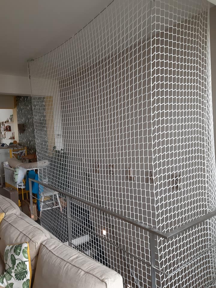 Net - 3 mm PP knooploos -maas 4,5 cm - omzoomd