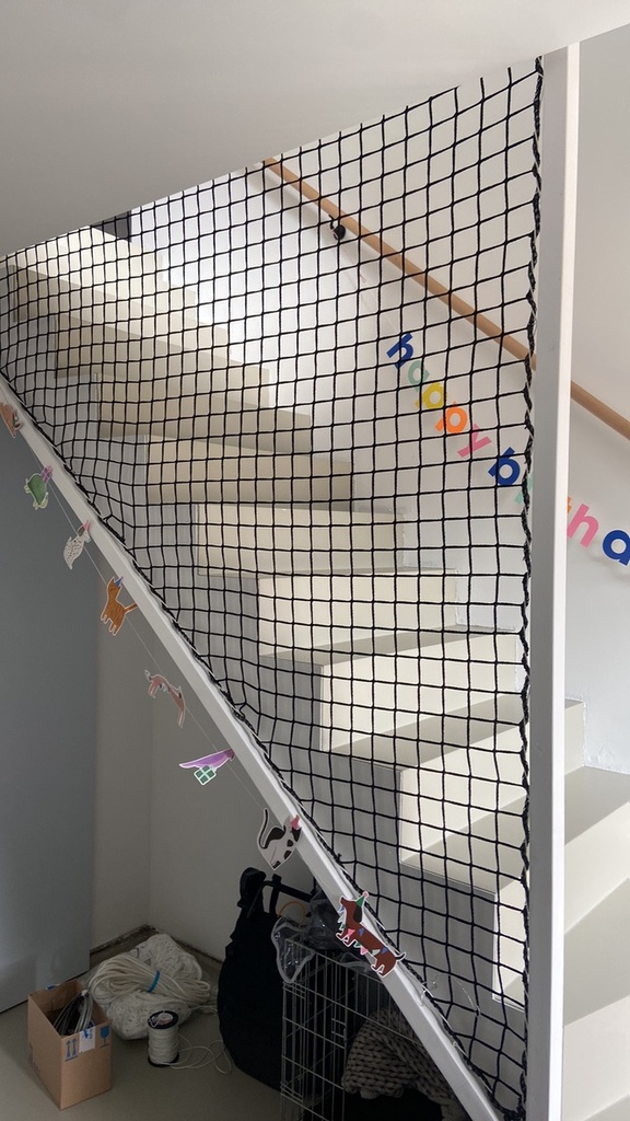 Net - 3 mm PP knooploos -maas 4,5 cm - omzoomd