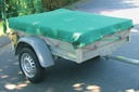 Bâche perméable pour remorque - 180 g/m² PE - 2,00 m x 3,00 m - oeillets tous les 50 cm - vert - avec sandow de 6 mm