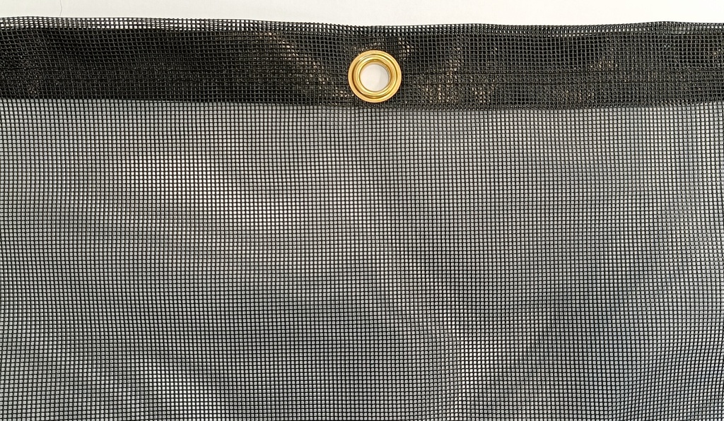 Cover mesh - 250 g/m² PES/PVC - bordered with eyelets every 50 cm - black