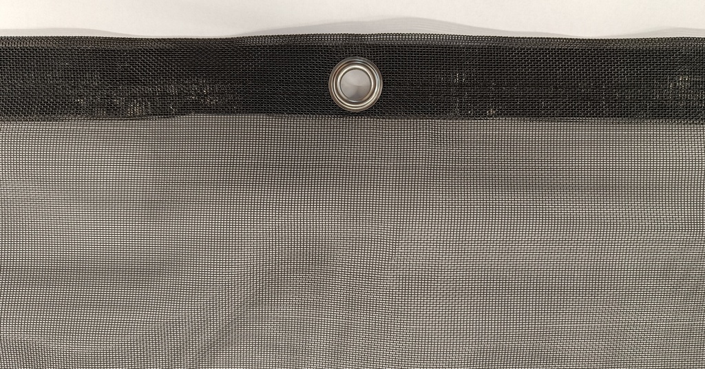 Container cover mesh - 200g/m² PE monofilament - 3.5 x 7 m - black - lined with eyelets every 50 cm