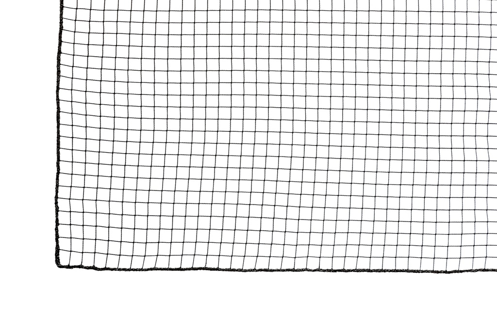 Filet Eco - 2 mm PES recyclé sans noeuds - maille 2,5 cm - noir - bordé