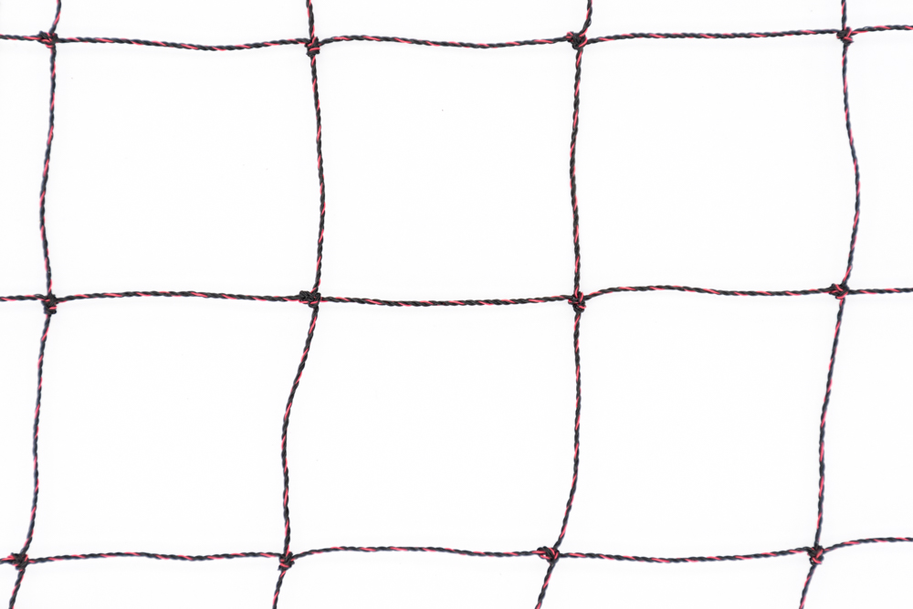 filet - 1,0 mm PE noués - maille 5 cm - noir - bordé - ignifugé