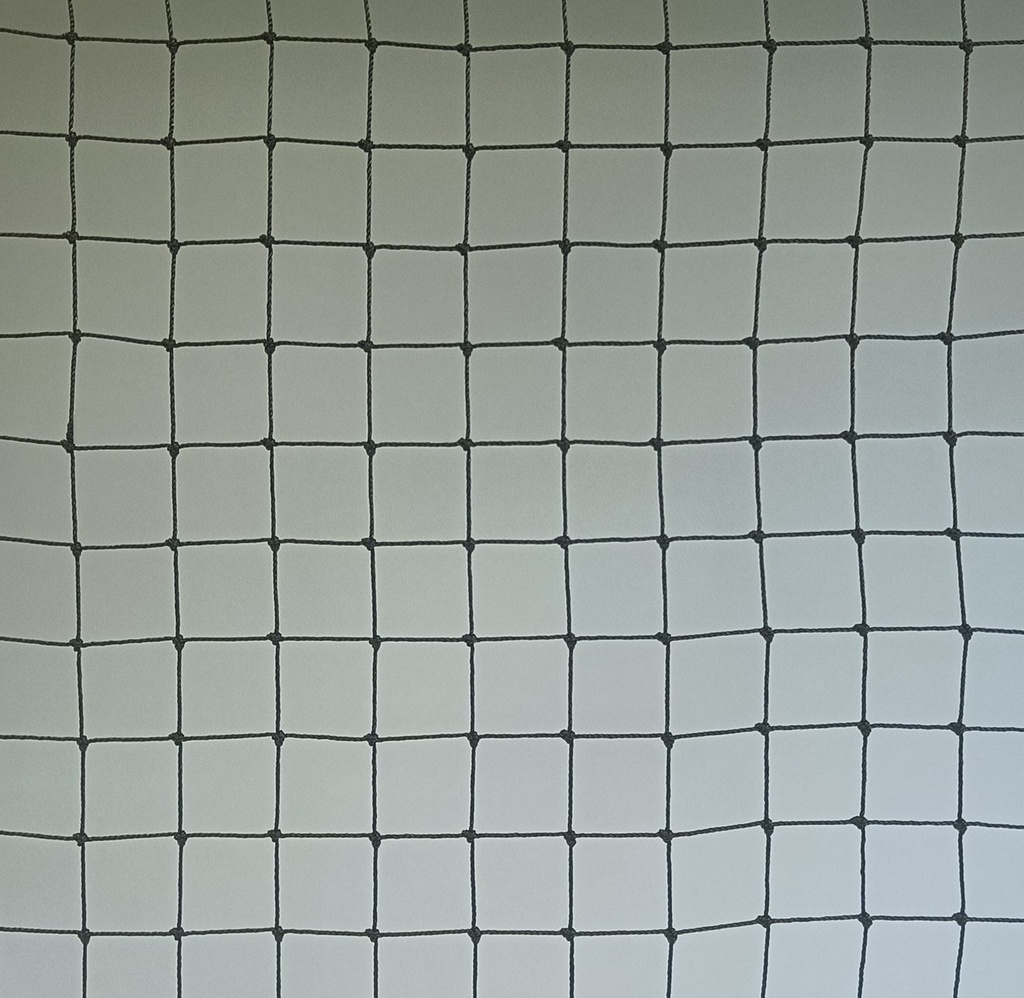 Net - 1,2 mm PE geknoopt - 3 x 5 x 380d - maas 3 cm - zwart - omzoomd