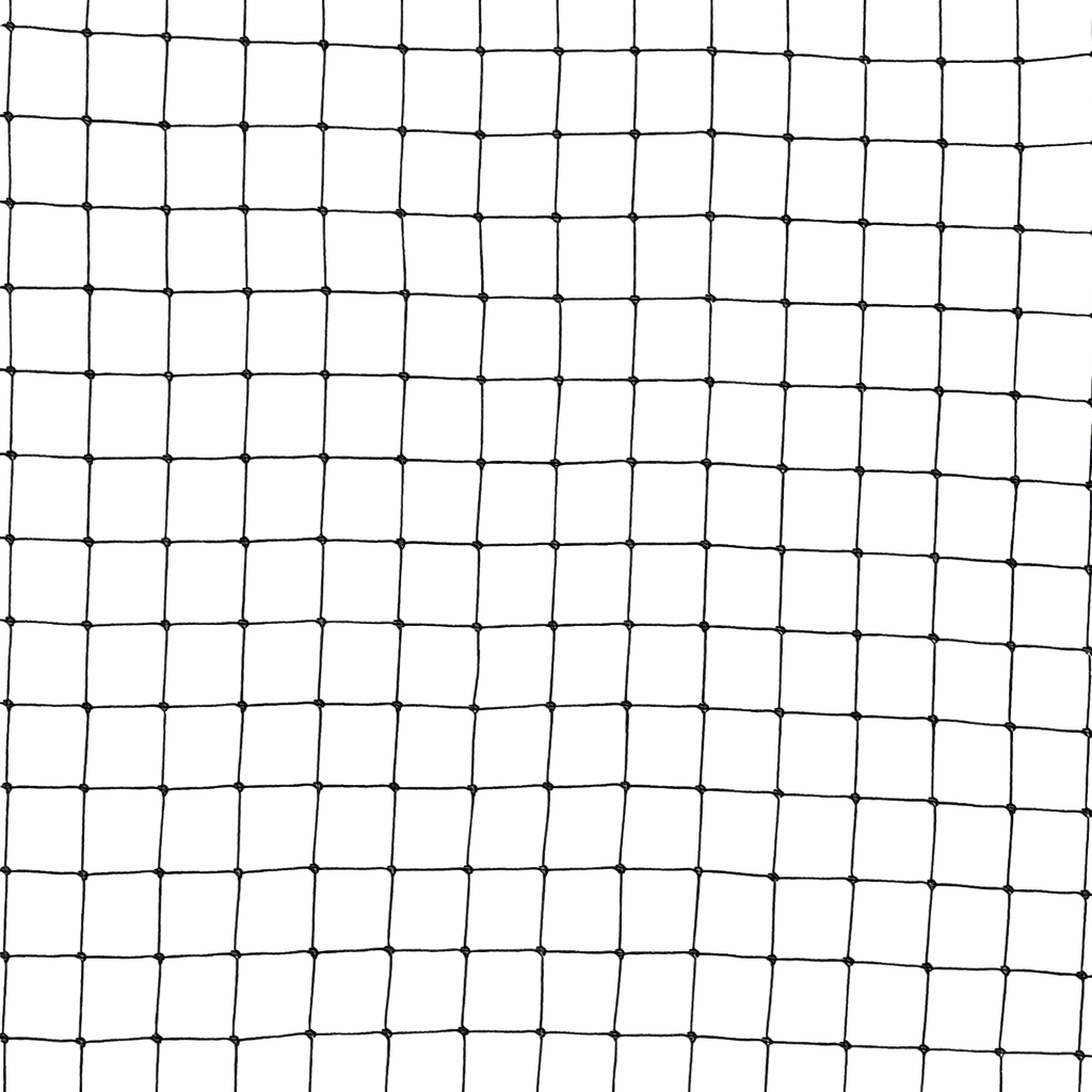 Net - 1,2 mm PE geknoopt - 3 x 5 x 380d - maas 3 cm - zwart - omzoomd