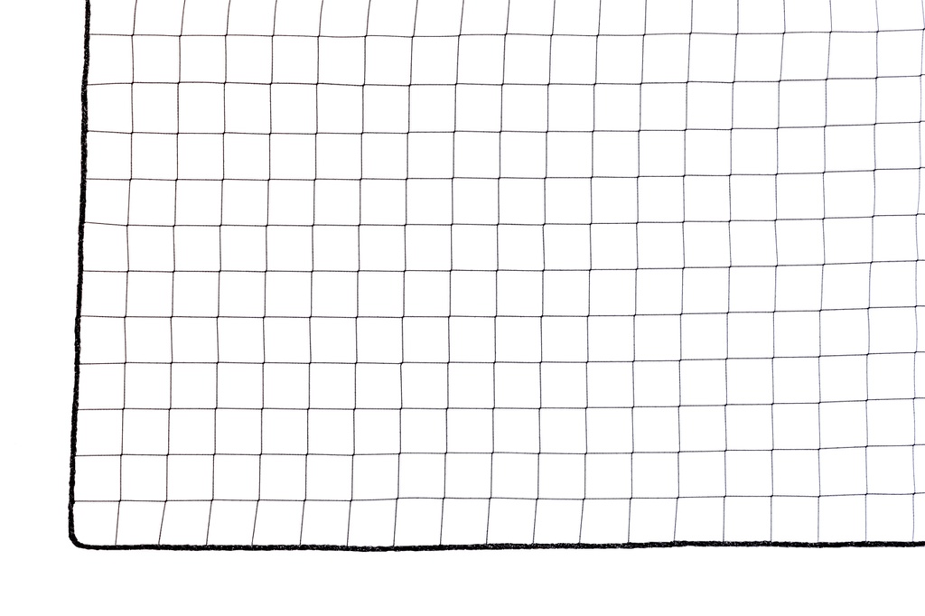 filet - 1,5 mm PP sans noeuds - maille 5 cm - noir - bordé