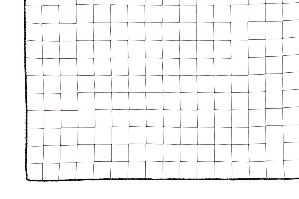 Net - 1,5 mm PP knooploos - maas 6 cm - zwart - omzoomd