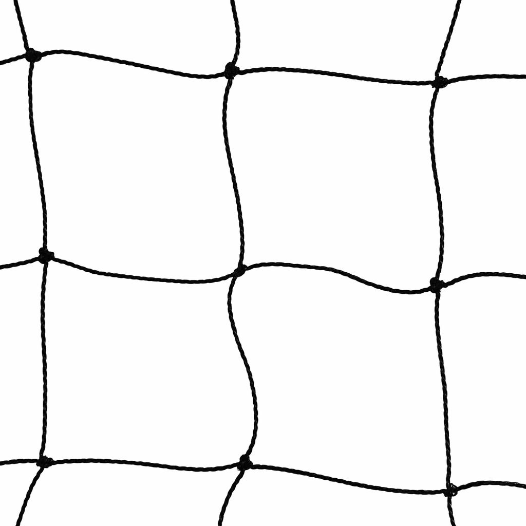 Net - 3 mm PE geknoopt - 3 x 16 x 600d - maas 13 cm - zwart - omzoomd