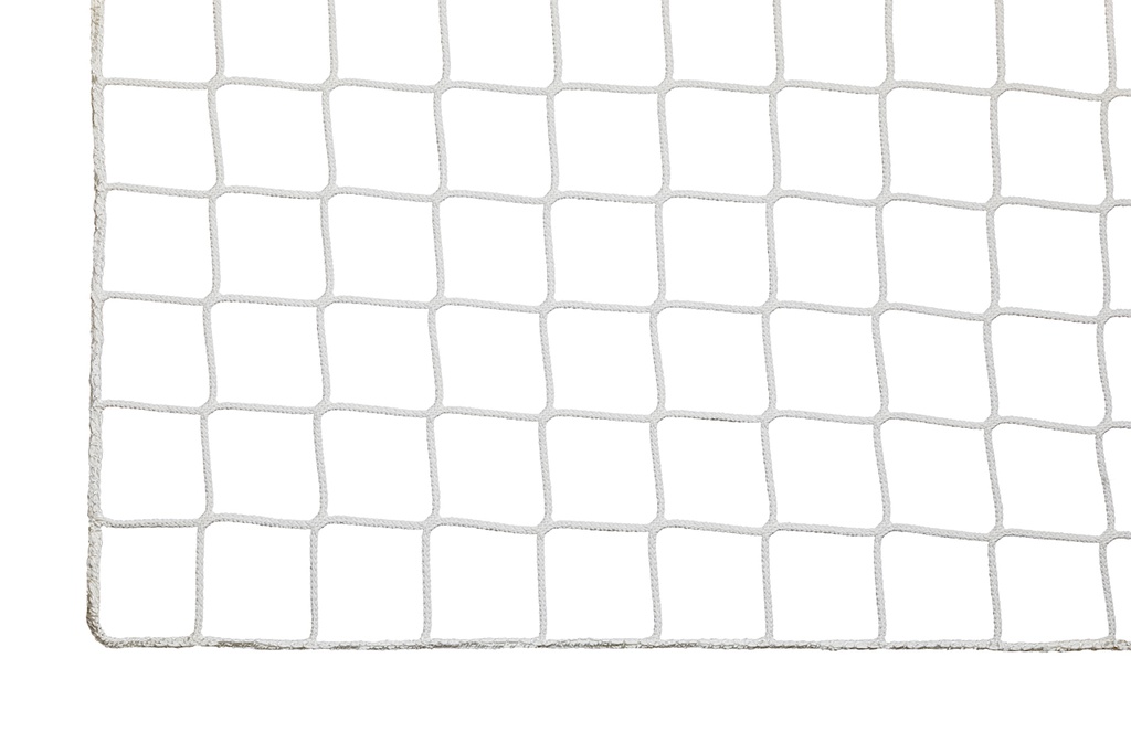 Filet - 6 mm PP sans noeuds - maille 10 cm - blanc - bordé