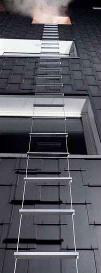 Fluchtleiter 12m - Aluminiumsprossen 33 cm