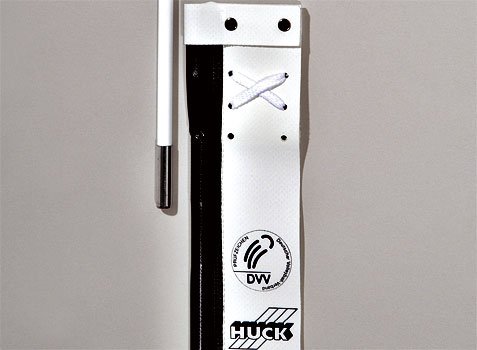 Volleyball antenna holder made of coated PES with marking tape