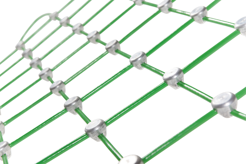 Anti-vandalism volleyball nets coated dralo net 1.8mm/2.5mm - mesh 10 cm - 9.50 m wide, 1.00 m high - green