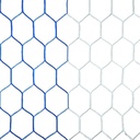 Two-tone checked football goal nets 6-sided mesh - 3.5 mm PP - 7.50 m wide, 2.5 m high, depth 0.80 m above and 2.00 m below