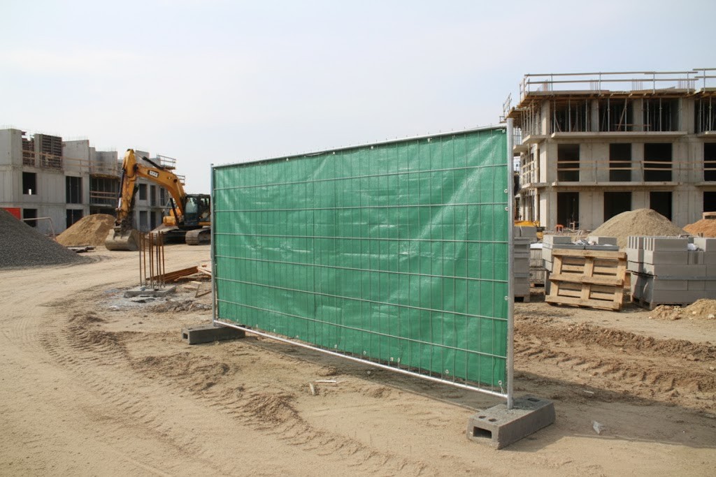 bâches pour occultation de chantier - 1,76 m x 3,41 m - 150 g/m² - tissu de bandelettes PE imperméable, oeillets tous les 50 cm