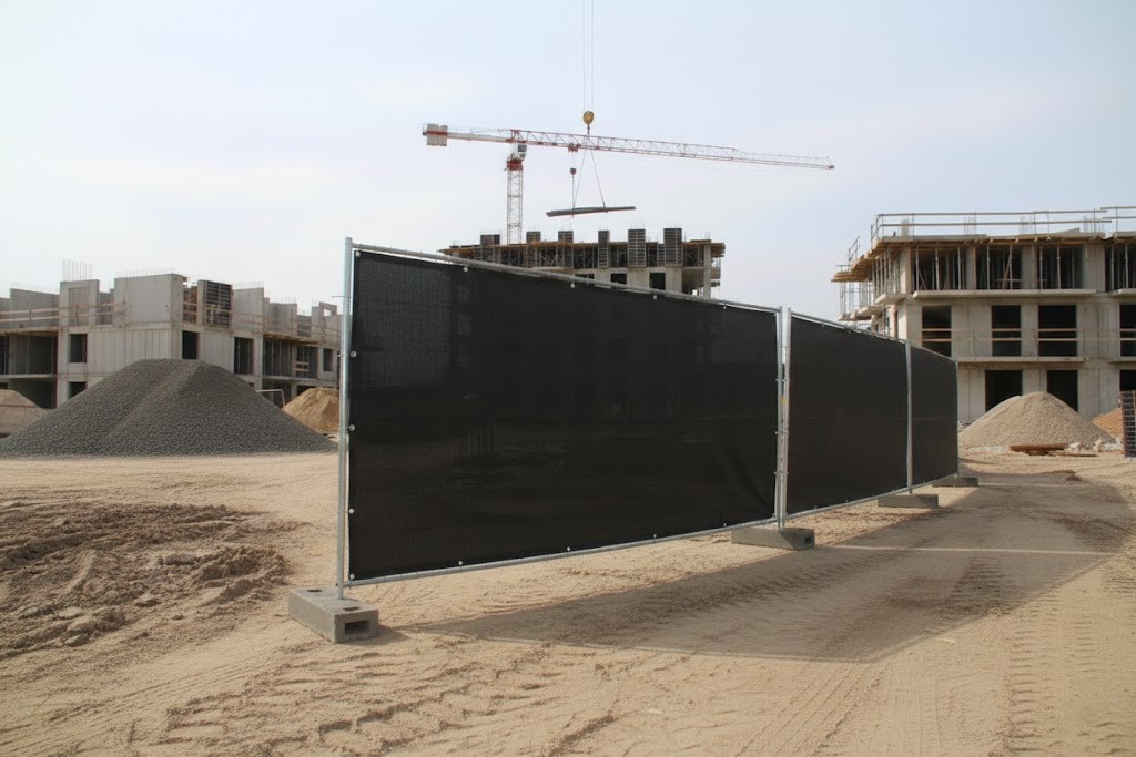 Bâches pour occultation de chantier - 1,76 m x 3,41 m - 150 g/m² - tissu de bandelettes PE imperméable, oeillets tous les 50 cm - ignifugé