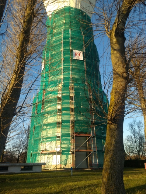 Scaffolding net - 50 g/m² - PE - 2.57 x 20 m - buttonhole strips every 75 cm