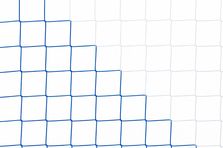 Two-tone handball goal nets - 4 mm PP - 3.10 m wide, 2.10 m high, depth 0.80 m above and 1.00 m below