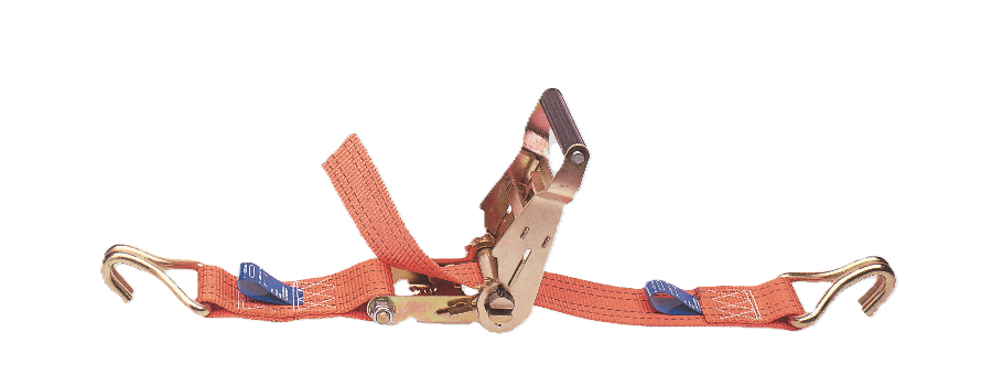 Sangle d'arrimage en 2 parties - 50mm - avec tendeur lourd - crochets simple - 5000 kg