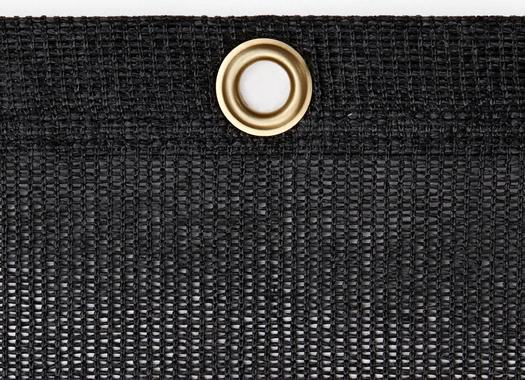 Covering mesh - PE 240 g/m² - bordered with eyelets every 50 cm - black