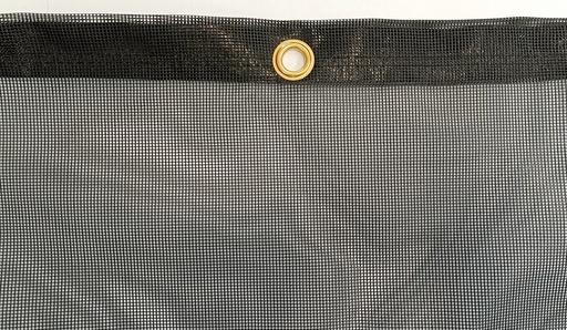 [7250-06] Cover mesh - 250 g/m² PES/PVC - bordered with eyelets every 50 cm - black