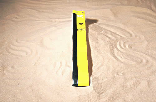 [5028-05] Beach volleyball antenna one-piece, length 1.80 m, complete with yellow holder made of coated polyester with marking tape