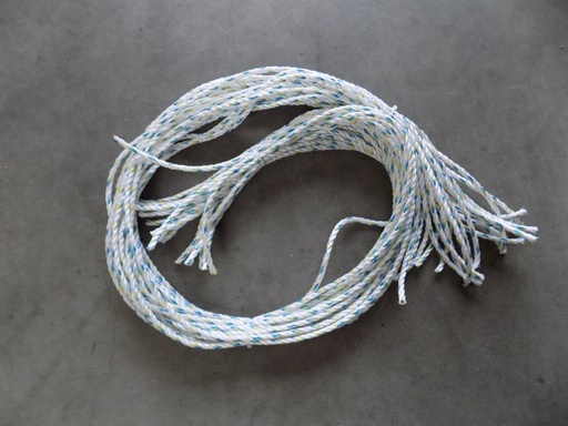 [21372B-02] Corde polysteel - 9 mm - charge de rupture 15 kN - paquet de 20 pcs de 2.50m - blanc