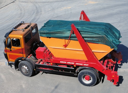 [7206K-015] Container afdekgaas - 200g/m² PE - 3,5 x 6 m - groen - omzoomd met zeilogen om de 50 cm