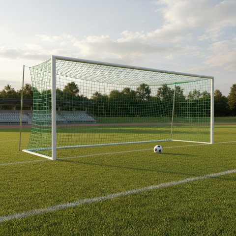 Fußballtornetze - 4mm PES - 7,50 m breit, 2,5 m hoch, Tiefe 2,00 m oben und 2,00 m unten
