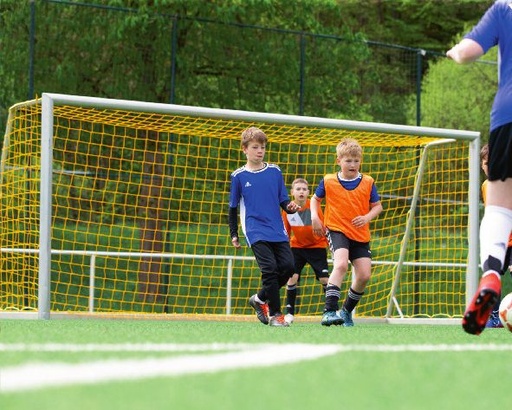 Junior football goal nets - 4mm PP - 5.15m wide, 2.05m high, depth 0.90m above and 2.00m below