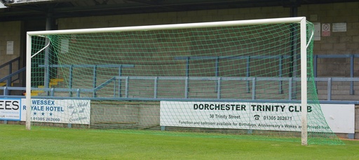 Voetbaldoelnetten - 4 mm PP - 7,50 m breed, 2,5 m hoog, diepte 0,80 m boven en 2,00 m onder 