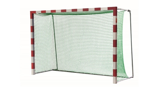 filets de but de hockey en salle - maille 4,5 cm - 3,10 m x 2,10 m - profondeur haut 0,80 m, bas 1,00 m - 5 mm PP - vert