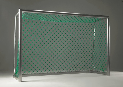 [4664] Filets de but de football anti-vandalisme à clips 5 mm - maille 10 cm - 3,00 m de large, 2,00 m de haut - profondeur 0,90 m en haut et 0,90 m en bas - vert