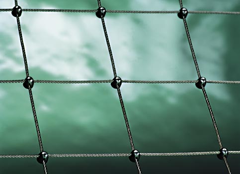 [DRALO5.0V075-RVS/ALU] Dralo 5,0mm - Quadratmasche 75mm - Edelstahl mit Aluminiumklammern