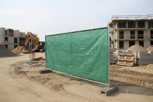 bâches pour occultation de chantier - 1,76 m x 3,41 m - 150 g/m² - tissu de bandelettes PE imperméable, oeillets tous les 50 cm