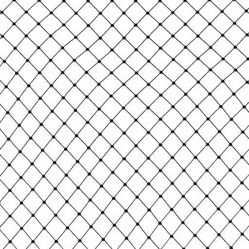 [1030R-020-06] Net - 1.2 mm PE knotted - 3 x 5 x 380d - diamond mesh 2 cm - black - not bordered