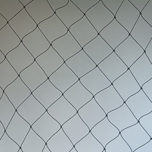 [1030R-050-06] Net - 1.2 mm PE knotted - 3 x 5 x 380d - diamond mesh 5 cm - black - not bordered