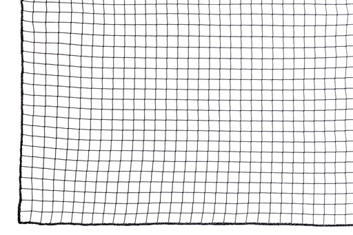 [201-030-06] Net - 2 mm PP knooploos - maas 3 cm - zwart - omzoomd